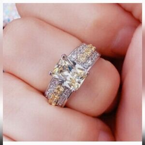 925 White Gold Princess Cut Diamond Ring